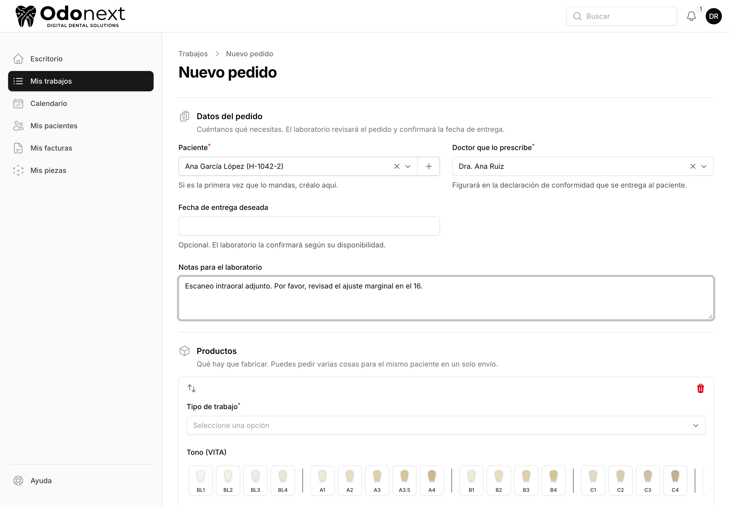 Portal · Nuevo pedido