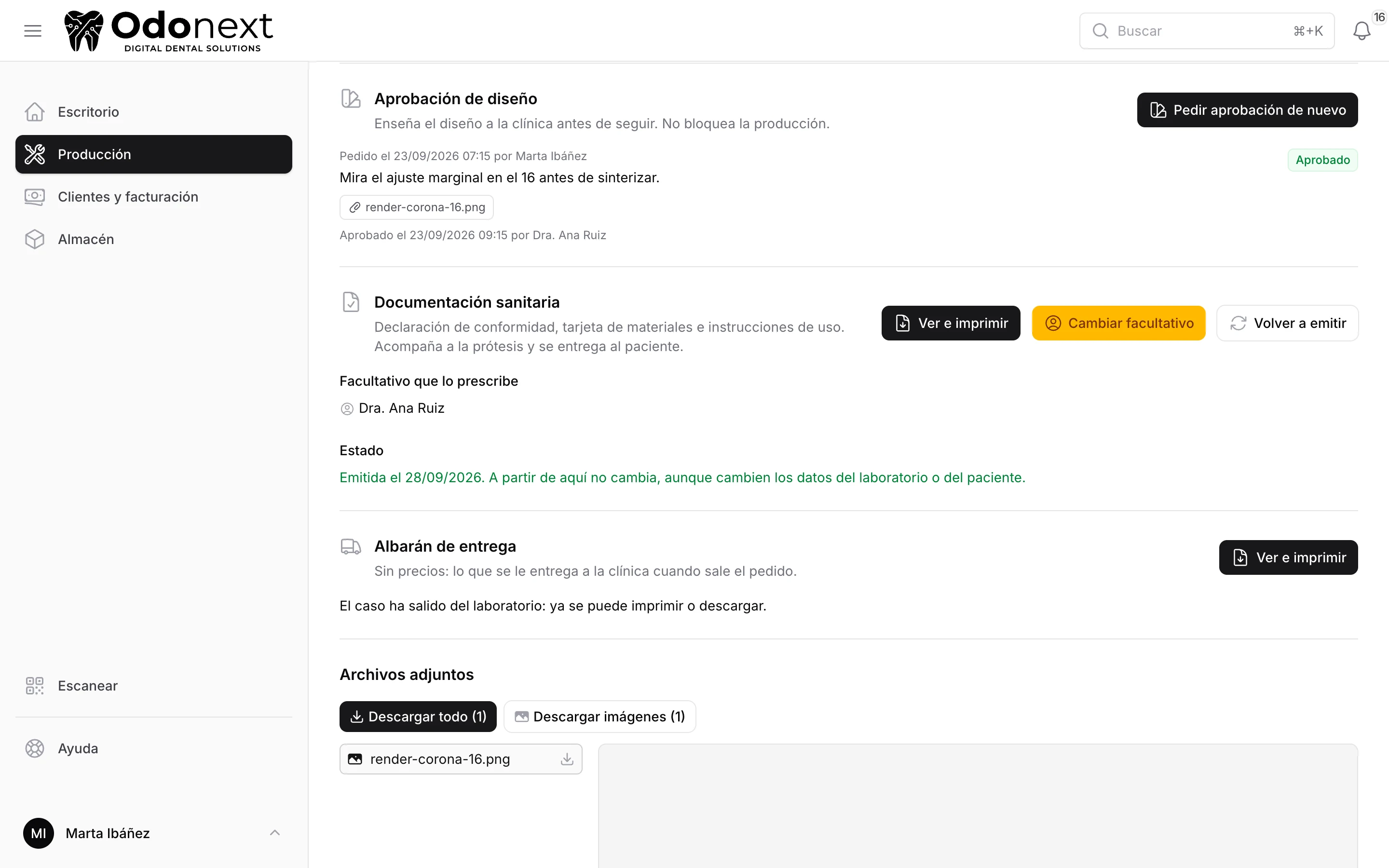 Ficha del trabajo · Papeles de la entrega